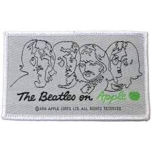 The Beatles - Beatles On Apple Black On White Patch ryhmässä MERCHANDISE / Merch / Pop-Rock @ Bengans Skivbutik AB (5538511)