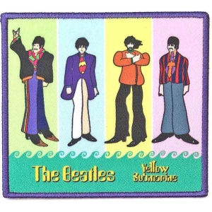 The Beatles - Band In Stripes Woven Patch ryhmässä MERCHANDISE / Merch / Pop-Rock @ Bengans Skivbutik AB (5538534)