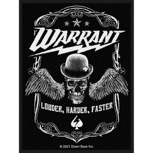 Warrant - Louder Harder Faster Standard Patch ryhmässä MERCHANDISE / Merch / Hårdrock @ Bengans Skivbutik AB (5538612)