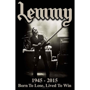 Lemmy - Lived To Win Textile Poster ryhmässä MERCHANDISE / Merch / Hårdrock @ Bengans Skivbutik AB (5538728)