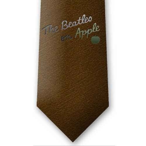 The Beatles - On Apple Burnt Brown Silk Neck Tie ryhmässä Minishops / Beatles @ Bengans Skivbutik AB (5538798)