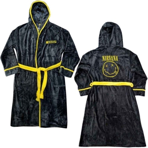 Nirvana - Yellow Smiley Uni Bl Bath Robe: ryhmässä MERCHANDISE / Merch / Hårdrock @ Bengans Skivbutik AB (5540803r)