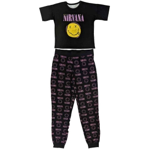 Nirvana - Xerox Smiley Pink Lady Bl Pyjamas: ryhmässä MERCHANDISE / Merch / Hårdrock @ Bengans Skivbutik AB (5540912r)