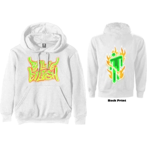 Billie Eilish - Airbrush Flames Blohsh Uni Wht Hood:  S ryhmässä MERCHANDISE / Hupparit / Pop-Rock @ Bengans Skivbutik AB (5541004r)