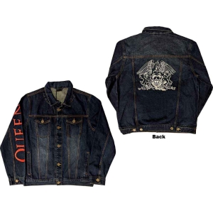 Queen - White Crest Uni Denim Jacket: ryhmässä MERCHANDISE / Merch / Pop-Rock @ Bengans Skivbutik AB (5541252r)