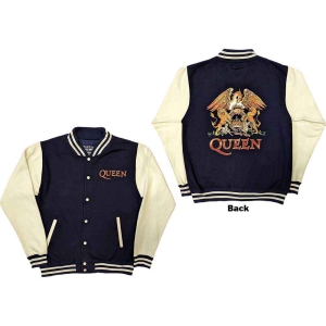 Queen - White Crest Uni Navy/Wht Vj:  ryhmässä MERCHANDISE / Merch / Pop-Rock @ Bengans Skivbutik AB (5541253r)