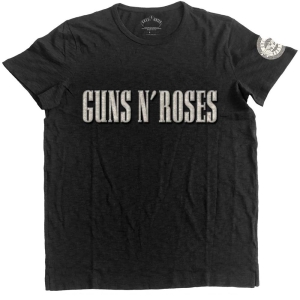 Guns N Roses - Logo & Bullet Circle App Slub Uni Bl ryhmässä MERCHANDISE / T-paita / Hårdrock @ Bengans Skivbutik AB (5542201r)