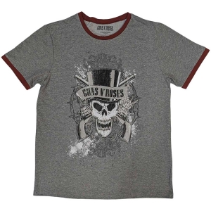 Guns N Roses - Faded Skull Ringer Uni Grey    S ryhmässä MERCHANDISE / T-paita / Hårdrock @ Bengans Skivbutik AB (5542211r)