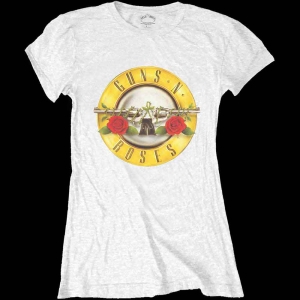 Guns N Roses - Classic Bullet Logo Skinny Lady Wht    S ryhmässä MERCHANDISE / T-paita / Hårdrock @ Bengans Skivbutik AB (5542220r)