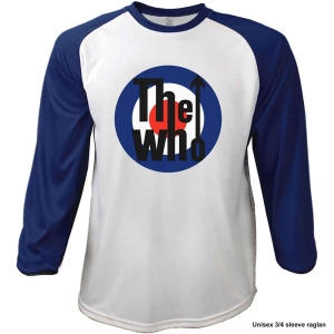 The Who - Target Logo Uni Navy/Wht Raglan:  M ryhmässä MERCHANDISE / T-paita / Pop-Rock @ Bengans Skivbutik AB (5542576r)