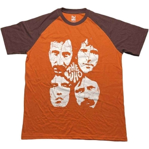 The Who - Faces Uni Orange/Brown Raglan:  S ryhmässä MERCHANDISE / T-paita / Pop-Rock @ Bengans Skivbutik AB (5542578r)