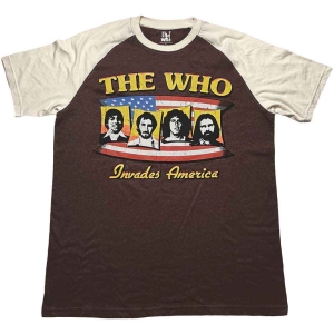 The Who - Invades America Uni Brown/Natrl Raglan: ryhmässä MERCHANDISE / T-paita / Pop-Rock @ Bengans Skivbutik AB (5542579r)