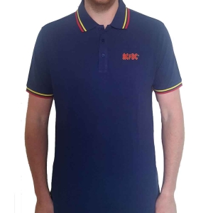 Ac/Dc - Classic Logo Uni Navy Piké: ryhmässä MERCH / Minsishops-merch / Ac/Dc @ Bengans Skivbutik AB (5542808r)