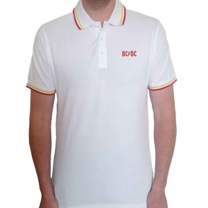 Ac/Dc - Classic Logo Uni Wht Piké: ryhmässä MERCH / Minsishops-merch / Ac/Dc @ Bengans Skivbutik AB (5542809r)