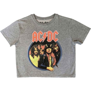 Ac/Dc - Highway To Hell Circle Lady Grey Crop To ryhmässä MERCH / Minsishops-merch / Ac/Dc @ Bengans Skivbutik AB (5543151r)