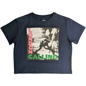 The Clash - London Calling Lady Navy Crop Top: ryhmässä MERCHANDISE / T-paita / Punk @ Bengans Skivbutik AB (5543153r)