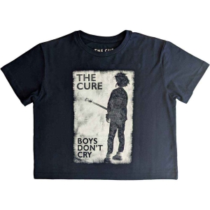 The Cure - Boys Don't Cry B&W Lady Navy Crop Top: ryhmässä MERCHANDISE / T-paita / Hårdrock @ Bengans Skivbutik AB (5543154r)