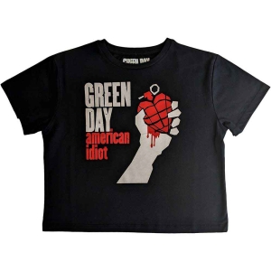 Green Day - American Idiot Lady Bl Crop Top: ryhmässä MERCHANDISE / T-paita / Punk @ Bengans Skivbutik AB (5543157r)