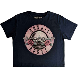 Guns N Roses - Classic Logo Lady Navy Crop Top: ryhmässä MERCHANDISE / T-paita / Hårdrock @ Bengans Skivbutik AB (5543160r)