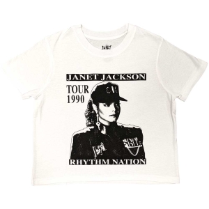 Janet Jackson - Rhythm Nation Uni Wht Crop Top: ryhmässä MERCHANDISE / T-paita / Pop-Rock @ Bengans Skivbutik AB (5543164r)