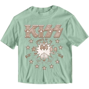 Kiss - Spirit Of '76 Lady Green Crop Top: ryhmässä MERCHANDISE / T-paita / Hårdrock @ Bengans Skivbutik AB (5543166r)