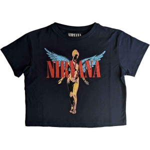 Nirvana - Angelic Lady Navy Crop Top: ryhmässä MERCHANDISE / T-paita / Hårdrock @ Bengans Skivbutik AB (5543172r)