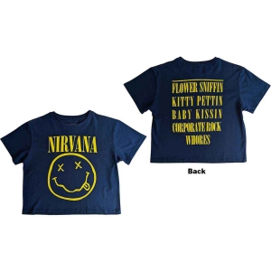 Nirvana - Yellow Smiley Flower Sniffin Lady Denim ryhmässä MERCHANDISE / T-paita / Heavy Metal @ Bengans Skivbutik AB (5543173r)