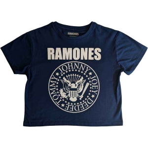 Ramones - Presidential Seal Lady Denim Crop Top: ryhmässä MERCHANDISE / T-paita / Punk @ Bengans Skivbutik AB (5543176r)