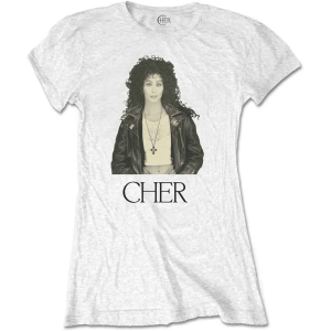 Cher - Leather Jacket Lady Wht ryhmässä MERCHANDISE / T-paita / Pop-Rock @ Bengans Skivbutik AB (5543894r)