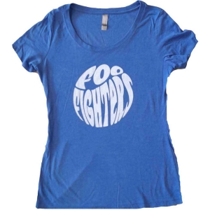 Foo Fighters - 70S Logo Lady Blue ryhmässä MERCHANDISE / T-paita / Pop-Rock @ Bengans Skivbutik AB (5543954r)