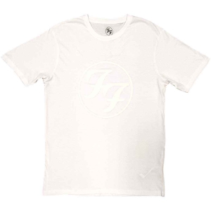 Foo Fighters - Ff Logo Hi-Build Uni Wht ryhmässä MERCHANDISE / T-paita / Pop-Rock @ Bengans Skivbutik AB (5543984r)