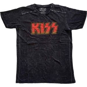 Kiss - Classic Logo Snow Wash Uni Bl ryhmässä MERCHANDISE / T-paita / Hårdrock @ Bengans Skivbutik AB (5544842r)