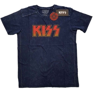 Kiss - Classic Logo Snow Wash Uni Navy ryhmässä MERCHANDISE / T-paita / Hårdrock @ Bengans Skivbutik AB (5544843r)