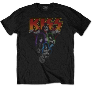 Kiss - Neon Band Uni Bl ryhmässä MERCHANDISE / T-paita / Hårdrock @ Bengans Skivbutik AB (5544850r)