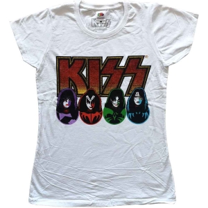 Kiss - Logo, Faces & Icons Lady Wht ryhmässä MERCHANDISE / T-paita / Hårdrock @ Bengans Skivbutik AB (5544865r)