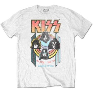 Kiss - World Wide Uni Wht ryhmässä MERCHANDISE / T-paita / Hårdrock @ Bengans Skivbutik AB (5544872r)