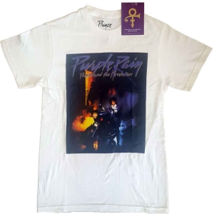 Prince - Purple Rain Square Uni Wht ryhmässä MERCHANDISE / T-paita / Pop-Rock @ Bengans Skivbutik AB (5545753)