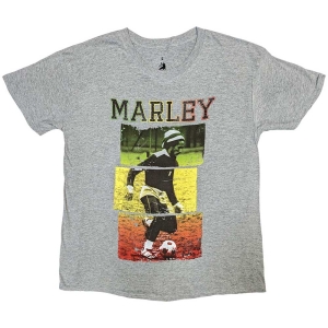 Bob Marley - Football Text Uni Grey ryhmässä MERCHANDISE / T-paita / Reggae @ Bengans Skivbutik AB (5546031r)