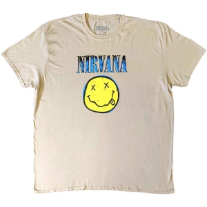 Nirvana - Xerox Happy Face Blue Uni Sand ryhmässä MERCHANDISE / T-paita / Pop-Rock @ Bengans Skivbutik AB (5546364)