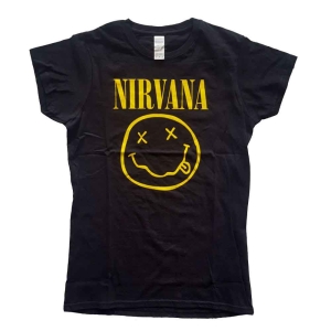 Nirvana - Yellow Happy Face Lady Bl ryhmässä MERCHANDISE / T-paita / Pop-Rock @ Bengans Skivbutik AB (5546460r)