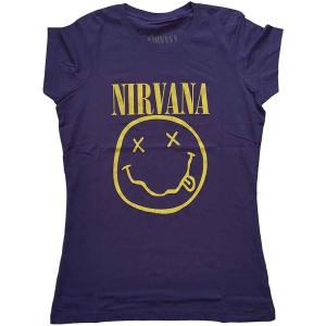 Nirvana - Yellow Happy Face Lady Purp ryhmässä MERCHANDISE / T-paita / Pop-Rock @ Bengans Skivbutik AB (5546462r)