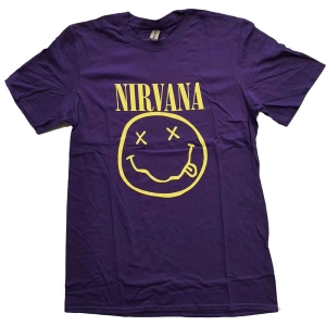 Nirvana - Yellow Happy Face Uni Purp ryhmässä MERCHANDISE / T-paita / Pop-Rock @ Bengans Skivbutik AB (5546466r)