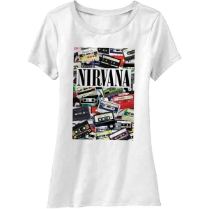 Nirvana - Cassettes Lady Wht ryhmässä MERCHANDISE / T-paita / Pop-Rock @ Bengans Skivbutik AB (5546473r)