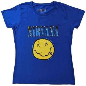 Nirvana - Xerox Happy Face Blue Uni Blue ryhmässä MERCHANDISE / T-paita / Pop-Rock @ Bengans Skivbutik AB (5546479r)