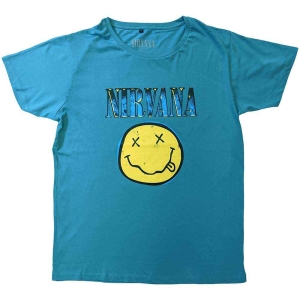 Nirvana - Xerox Happy Face Blue Uni Turq ryhmässä MERCHANDISE / T-paita / Pop-Rock @ Bengans Skivbutik AB (5546482r)