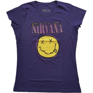 Nirvana - Xerox Happy Face Pink Lady Purp ryhmässä MERCHANDISE / T-paita / Pop-Rock @ Bengans Skivbutik AB (5546484r)