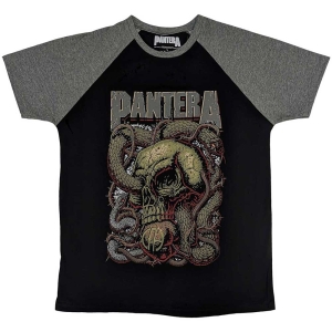 Pantera - Serpent Skull Uni Bl/Grey Raglan ryhmässä MERCHANDISE / T-paita / Hårdrock @ Bengans Skivbutik AB (5546634r)