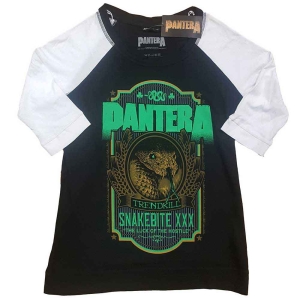 Pantera - Snakebite Xxx Label Lady Bl/Wht Raglan ryhmässä MERCHANDISE / T-paita / Hårdrock @ Bengans Skivbutik AB (5546635r)