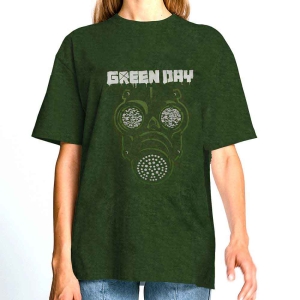 Green Day - Gas Mask Uni Khaki Dip-Dye ryhmässä MERCHANDISE / T-paita / Punk @ Bengans Skivbutik AB (5547163r)