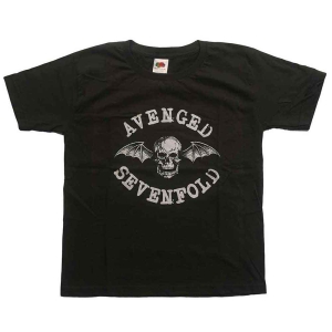 Avenged Sevenfold - Classic Deathbat Boys T-Shirt Char ryhmässä MERCHANDISE / Merch / Hårdrock @ Bengans Skivbutik AB (5548614r)